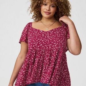 Chic Floral Burgundy Blouse